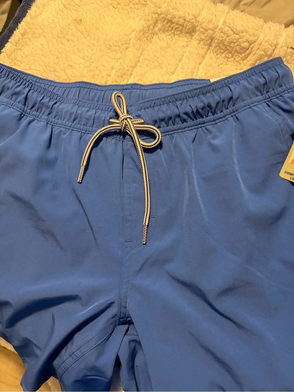 George Royal Blue Swim Trunks with Contrast Drawstring